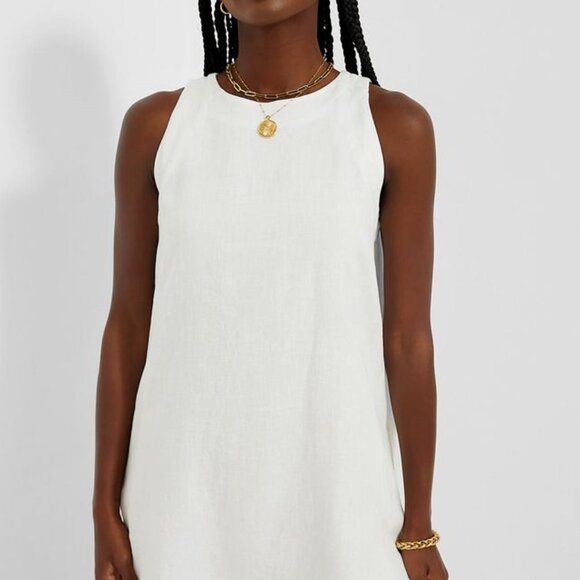 White Linen Pauline Dress - Picture 3 of 6